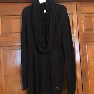 MICHAEL Michael Kors Black Cowl Cable Sweater